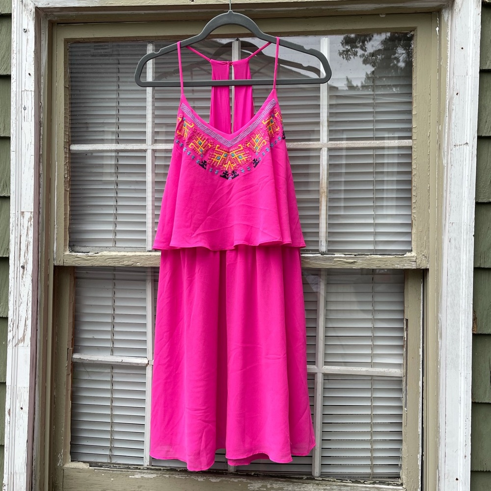 Xhilaration Dress - Hot Pink with Aztec Pattern